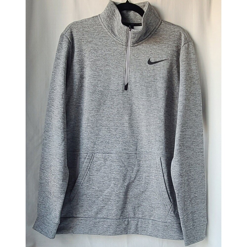 Nike Dri-FIT 1/4 Zip Pullover Sweatshirt Men's Medium Gray Standard Fit Fleece A